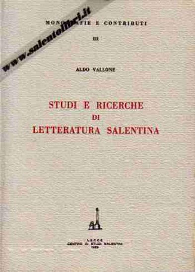 Immagine di Studi e ricerche di Letteratura salentina