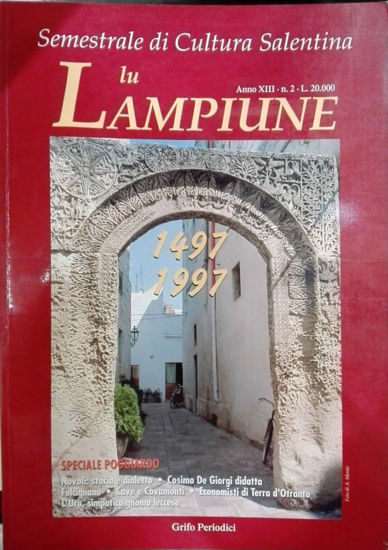 Immagine di Lu Lampiune Quadrimestrale di Cultura Salentina Anno 13 n°2 Agosto 1997