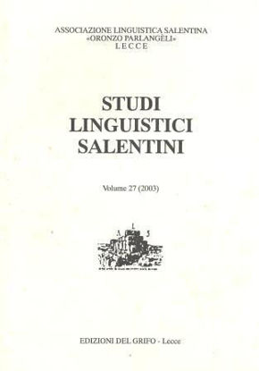 Immagine di STUDI LINGUISTICI SALENTINI VOLUME 27 ( 2003 )