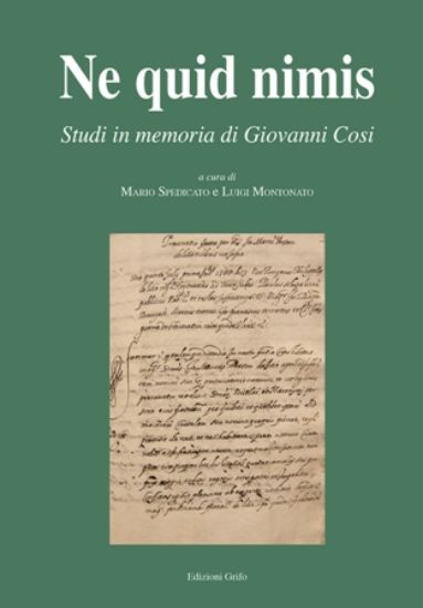 Immagine di NE QUID NIMIS. STUDI IN MEMORIA DI GIOVANNI COSI