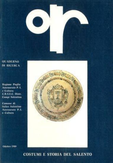 Immagine di QUADERNO DI RICERCA COSTUMI E STORIA DEL SALENTO  OTTOBRE 1989