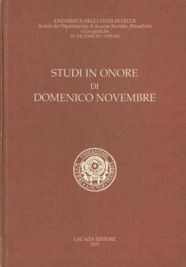 Immagine di STUDI IN ONORE DI DOMENICO NOVEMBRE